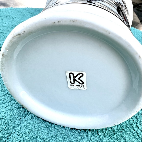 Winter Skating Scene Mug with Gold Trim Mustache Mug - Picture 5 of 6